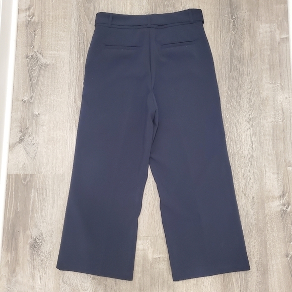 Cynthia Rowley Crop Pants Navy Blue Wide Leg - Picture 3 of 5